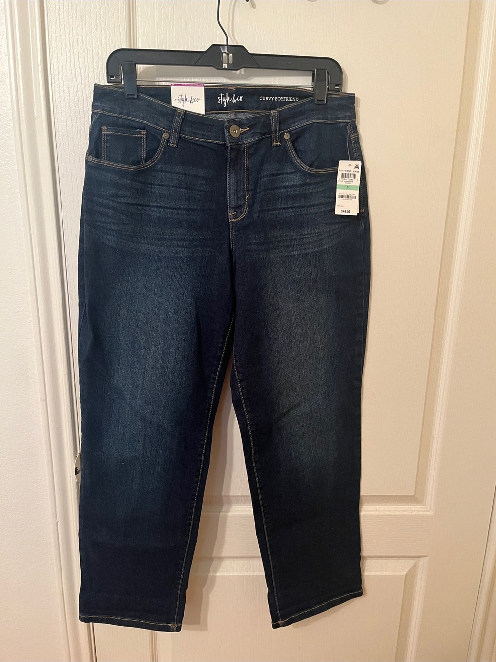 Style & Co. Curvy Boyfriend Jeans - Dark Indigo